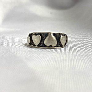 925 Silver Toe Ring with Hearts